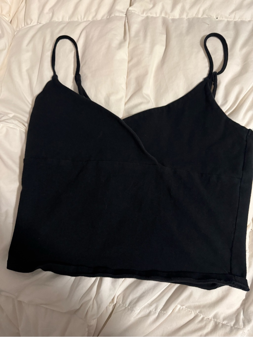 Urban Outfitters Black Cropped Tank Top with Spaghetti Straps
